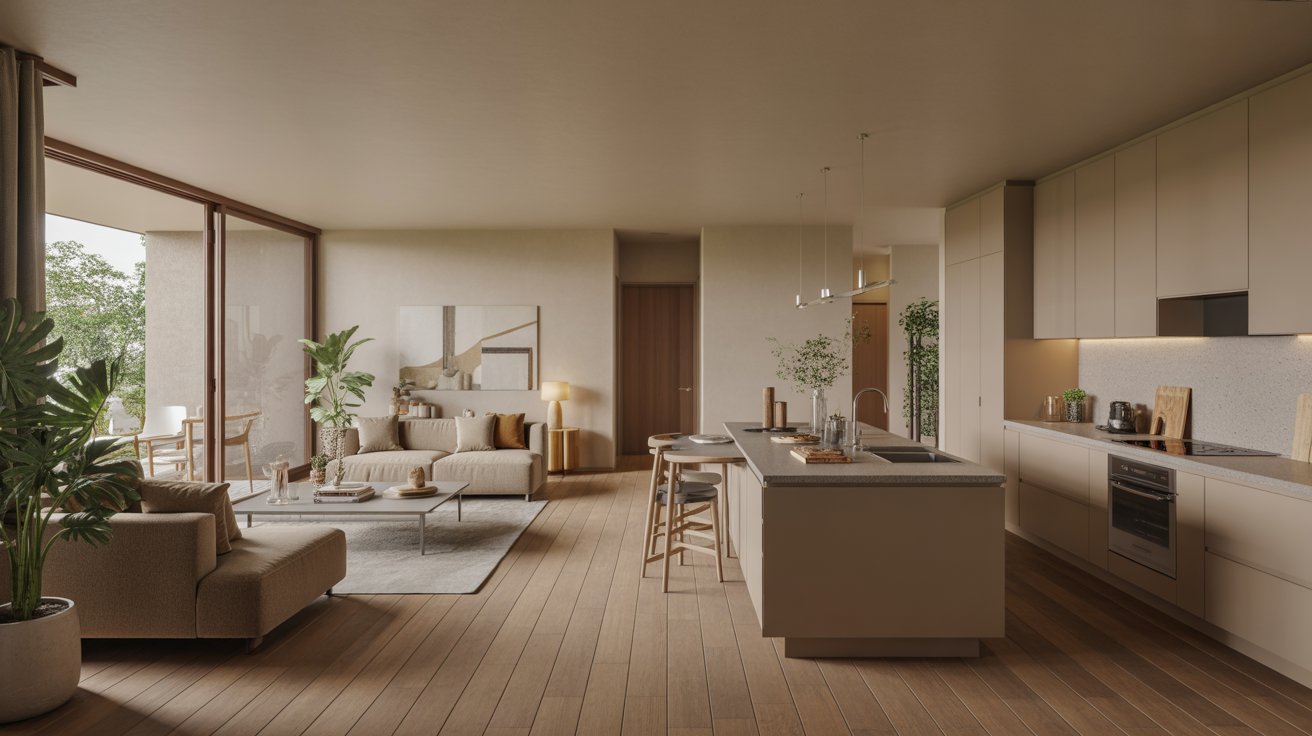 Open Kitchen and Living Room