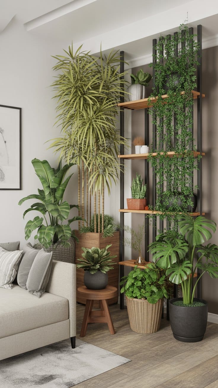 Add a Green Partition with Plants