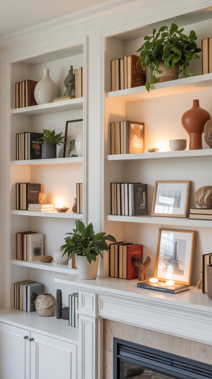 Display Styling Tips for Your Built In Shelves