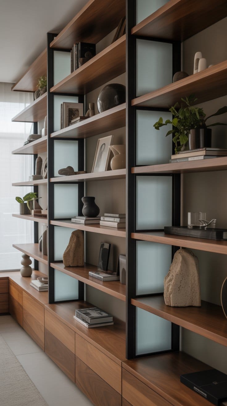 Mixing Materials for a Unique Shelf Design