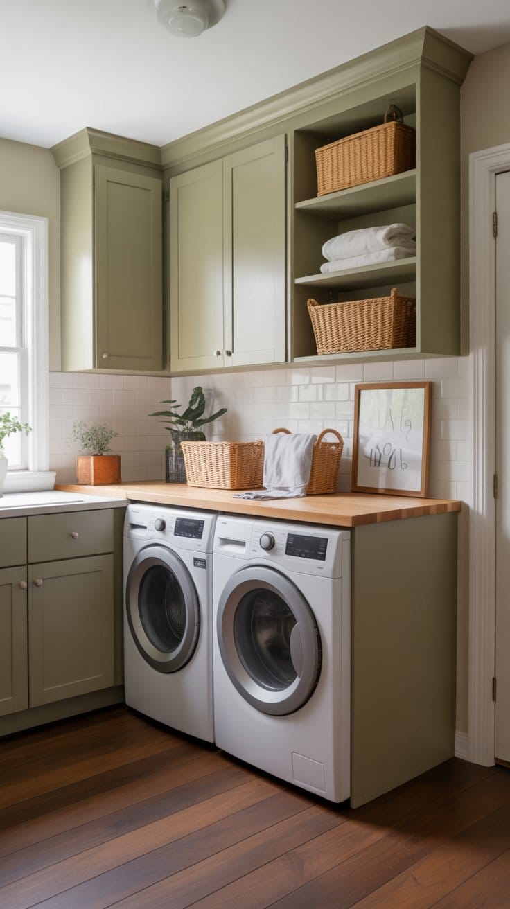 Multipurpose Laundry Corners in Kitchens or Hallways