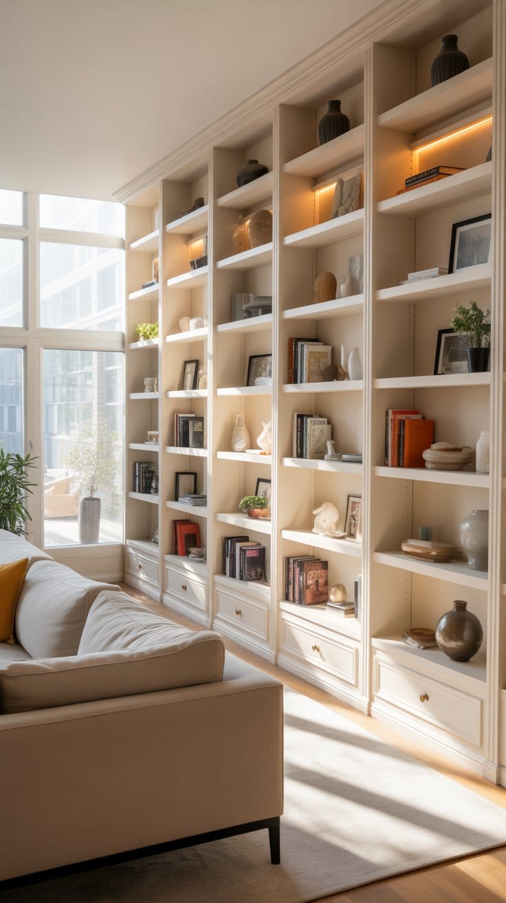 Transforming Your Living Room with Simple Built In Shelf Updates