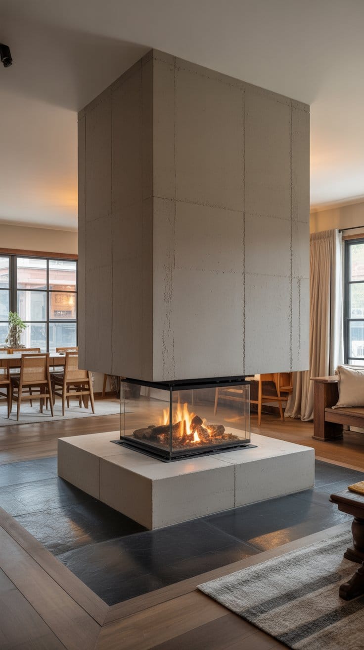 Try a Double-Sided Fireplace