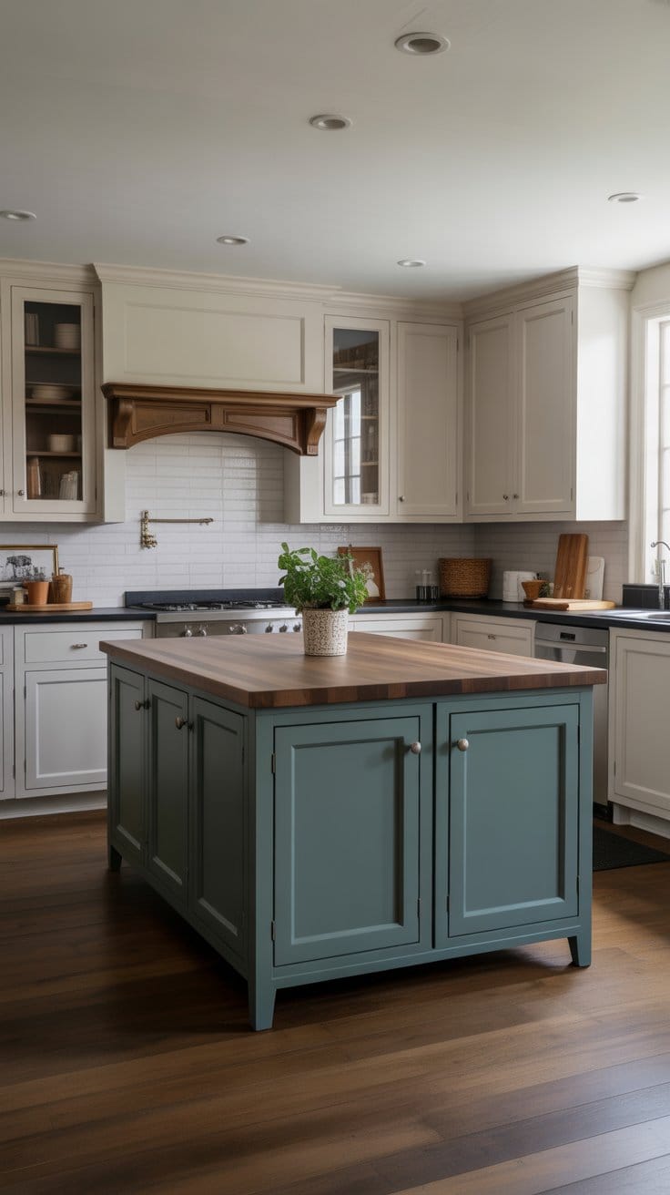 Two Tone Kitchen Cabinets With a Statement Island