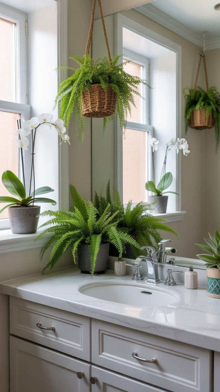 Add Greenery for a Fresh, Calming Feel