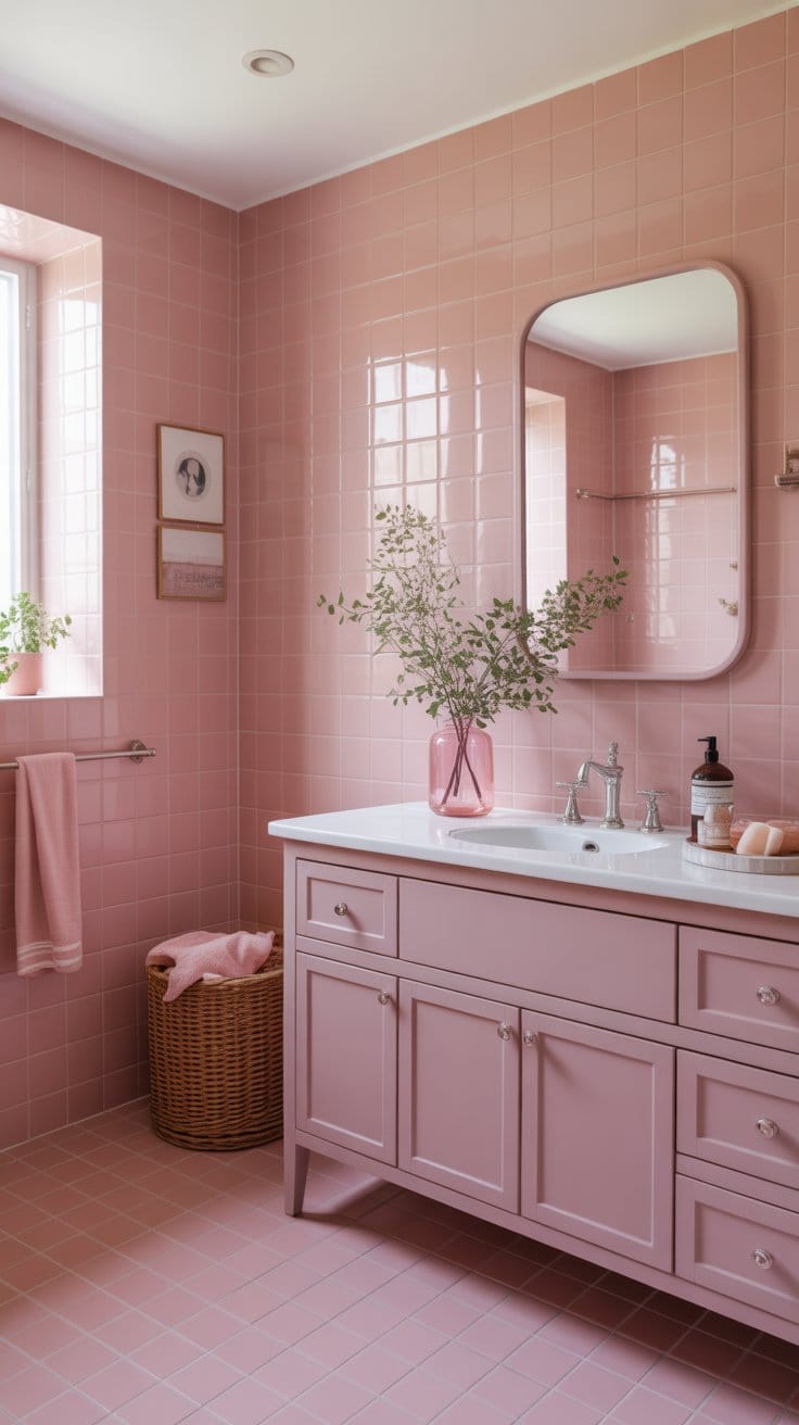 Bring It All Together With a Timeless Pink Bathroom Design