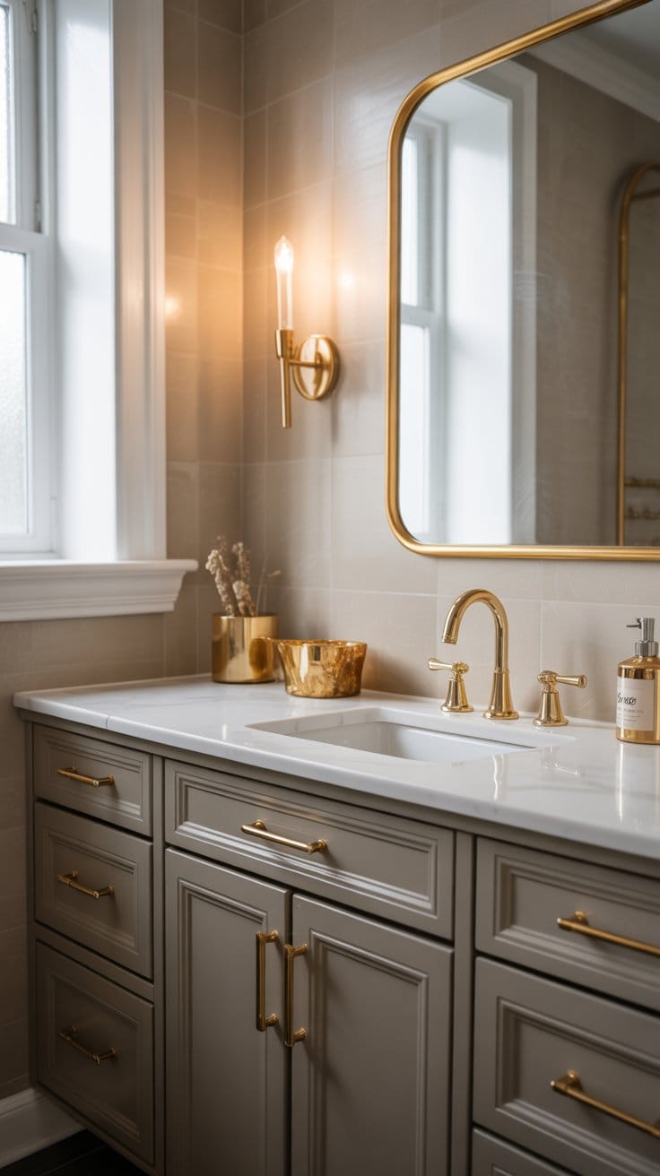 Bring Warmth With Gold Accents and Modern Fixtures