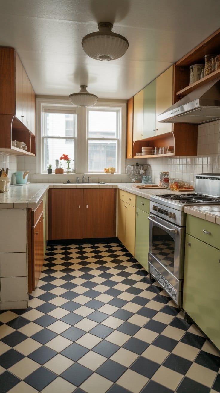 Checkered Flooring for a True 1950s Feel