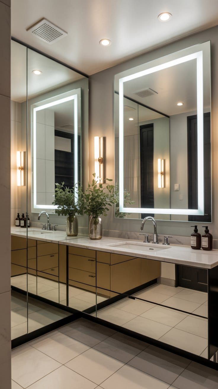 Create Depth With a Large Mirror Design