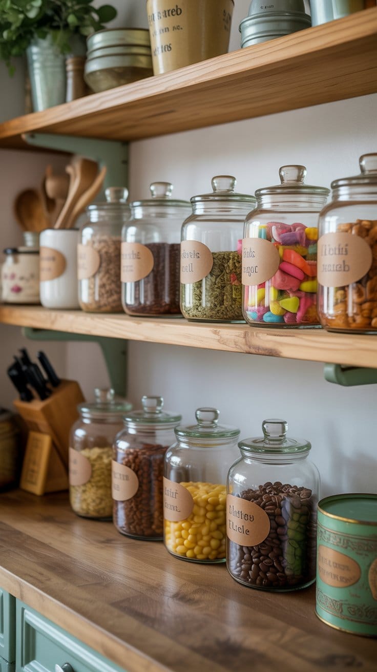 Glass Jars and Canisters for Authentic Retro Kitchen Style