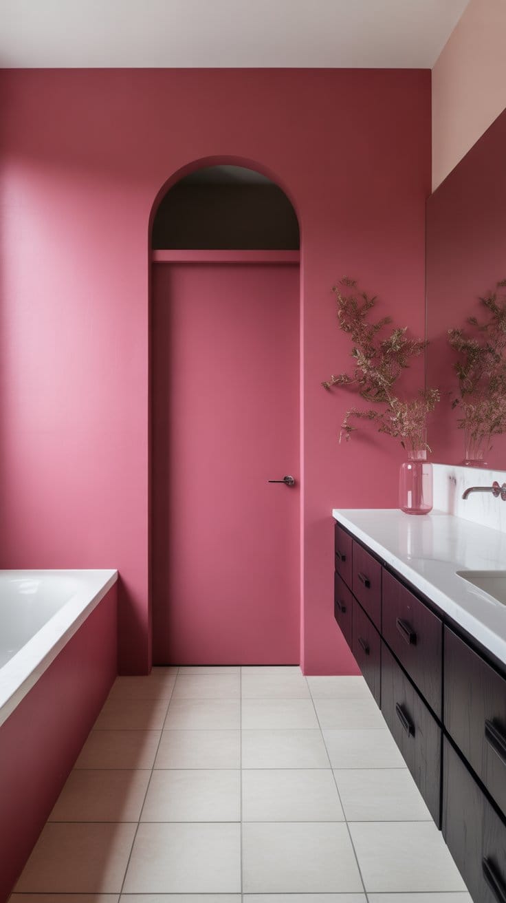 Highlight a Bold Pink Accent Wall