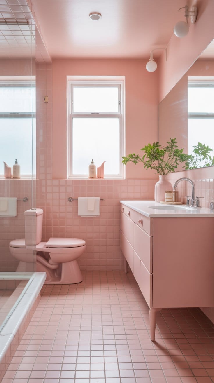 Make Small Bathrooms Feel Bigger With Pale Pink