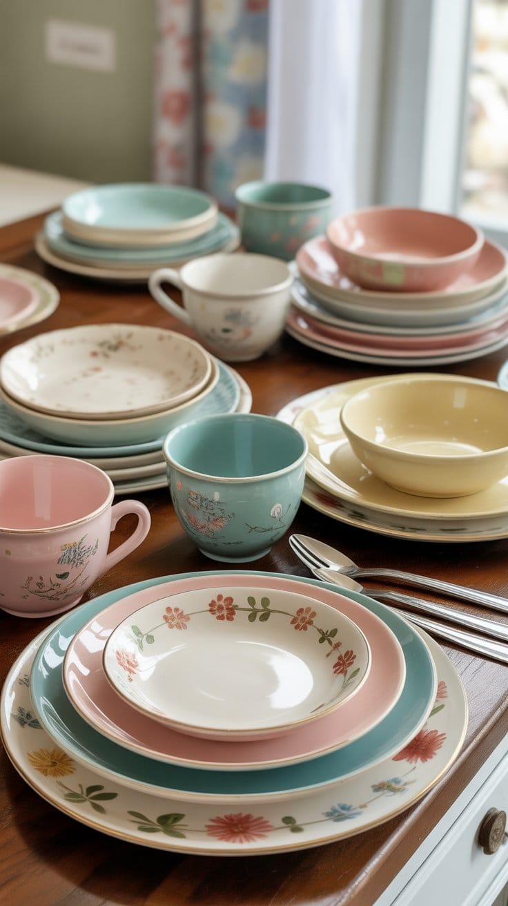 Mix-and-Match Tableware for a Playful Vintage Charm