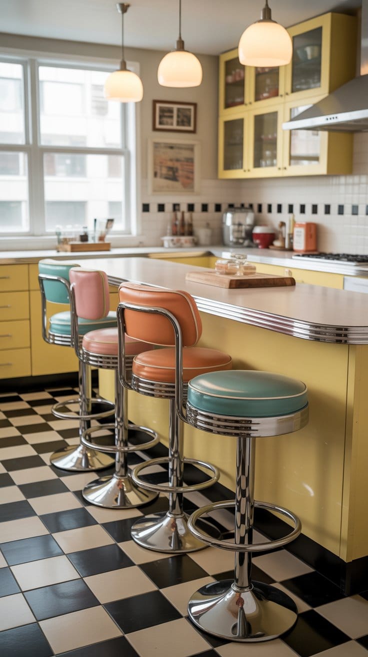 Retro Bar Stools for a Touch of Diner Vibe