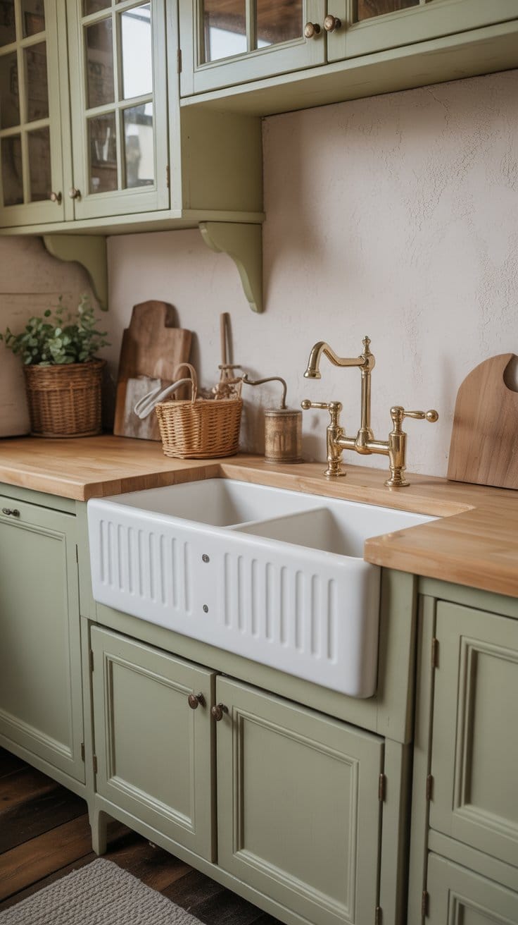 Farmhouse Sink to Complete the Vintage Kitchen Decor Look
